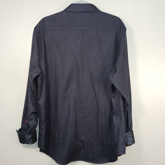 ROBERT GRAHAM WESTPORT EXCLUSIVE EMBROIDERED PAISLEY BLACK FLIP CUFF SHIRT XL - Picture 5 of 10